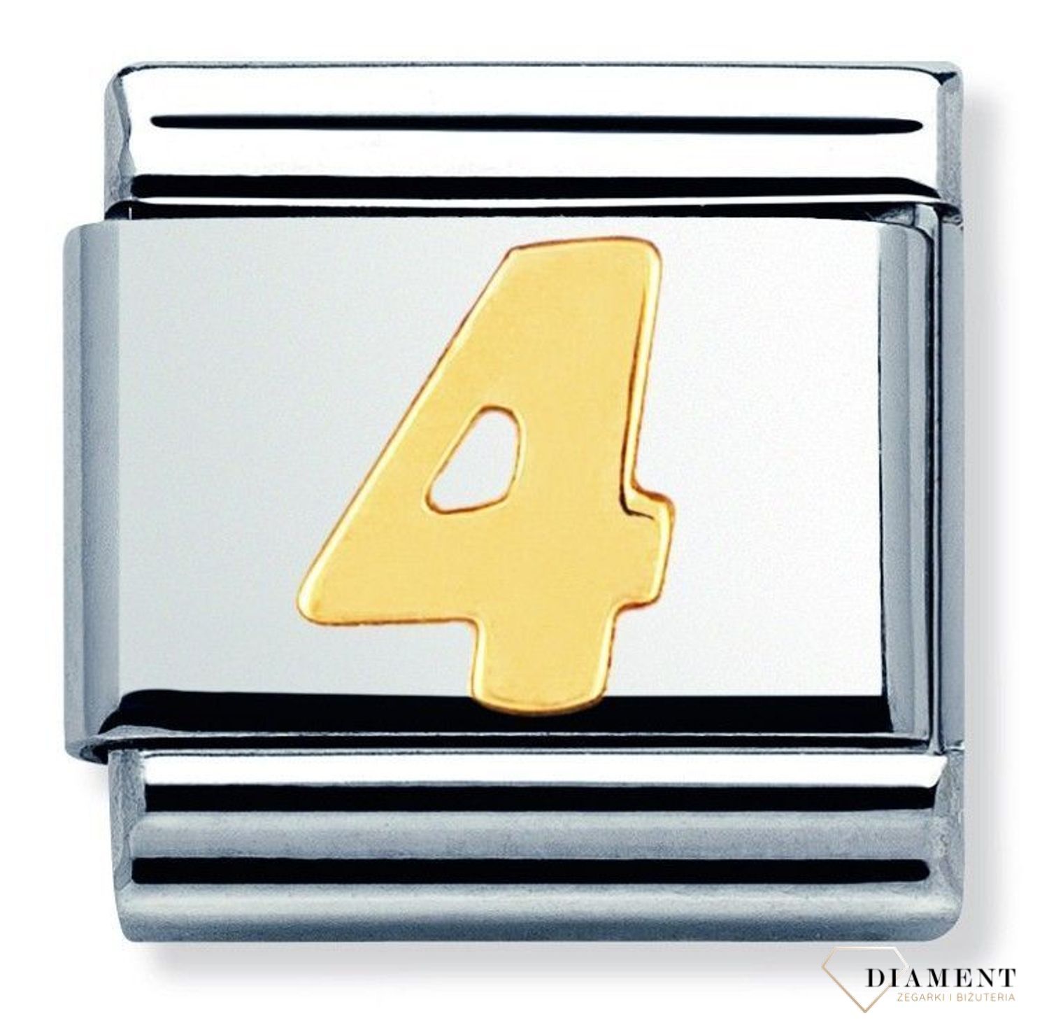 Nomination Link 18K zawieszka złoto 'Cyfra 4' 030102 04 ✓ Wyjątkowy prezent ✓ Nomination ✓ Bransoletka Nomination ✓ Bransoletka ze stali ✓Nomination Italy.jpg